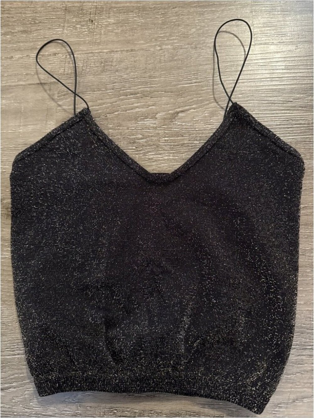 Black Gold Metallic Sparkle Crop